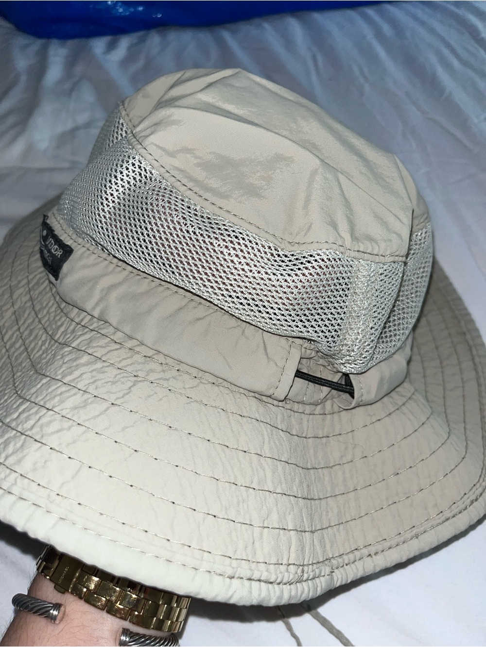 Dorfman Pacific Co Men’s Beige Mesh Booney Hat